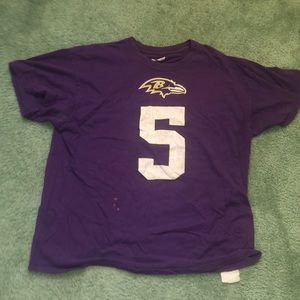 This is a tee shirt of the Baltimore Ravens previous quarterback, Joe Flacco.